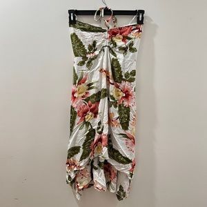 Hawaiian Print Summer Dress Halter Top | L